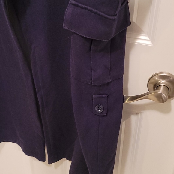 Navy knit convertible pants w/pockets - Picture 2 of 5